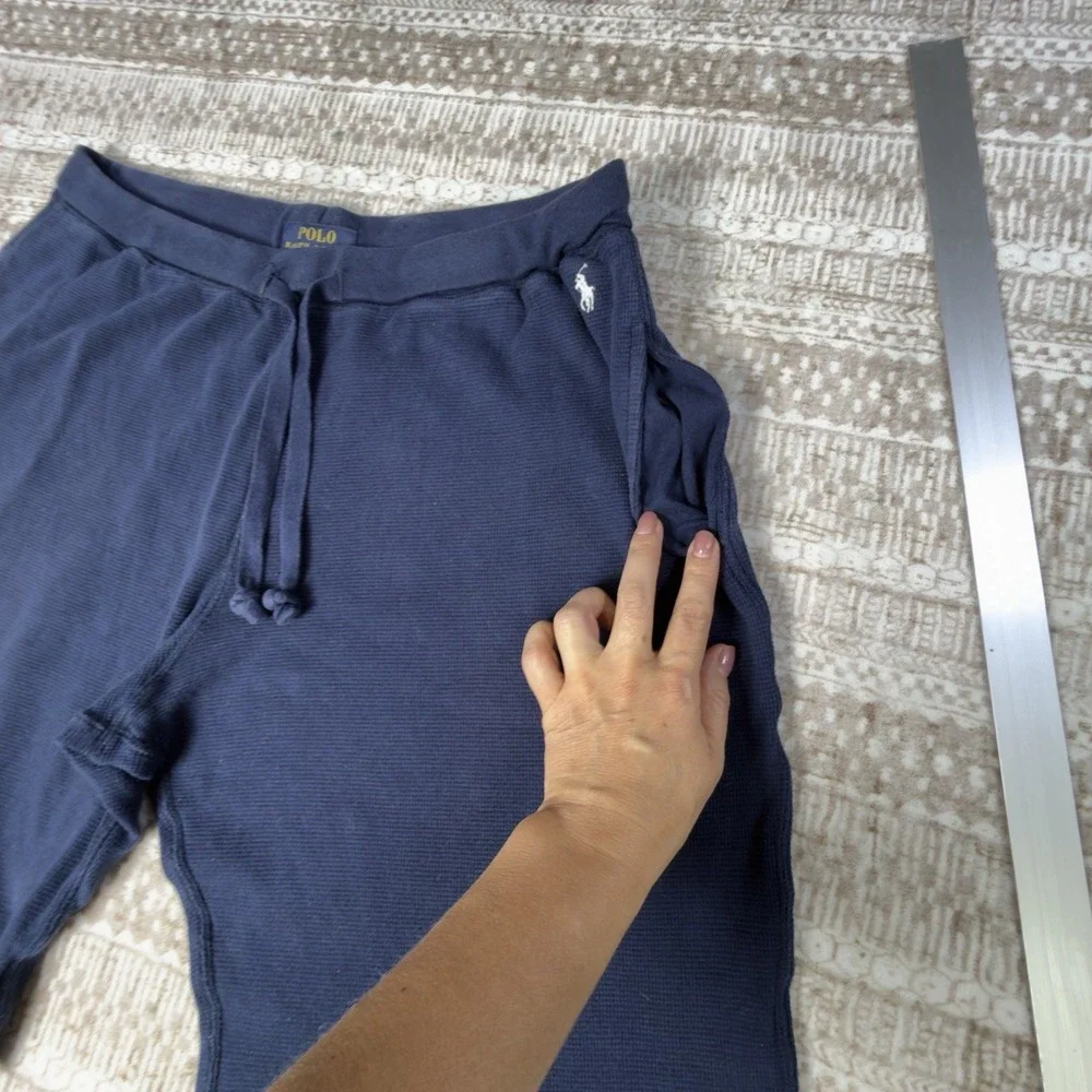 Polo Ralph Lauren Sleep/lounge Shorts Mens Large Navy Blue Waffle Knit